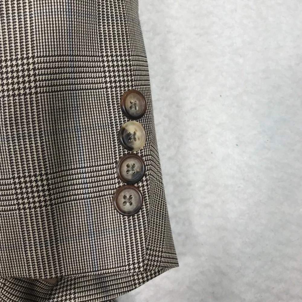 Brooks Brothers Blazer Jacket Men's 40R Wool Houndstooth Plaid 3 Button